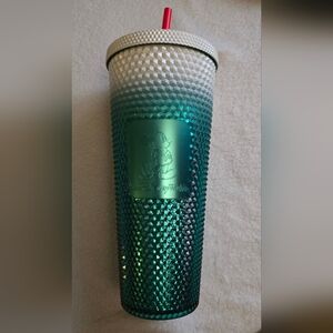 Disney World Starbucks Winter Limited Edition Studded Tumbler with Red Straw